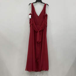 NWT Womens Red Sleeveless V-Neck Pleated Front Bridesmaid Maxi Dress Sz 24 alternative image