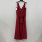 NWT Womens Red Sleeveless V-Neck Pleated Front Bridesmaid Maxi Dress Sz 24 image number 2