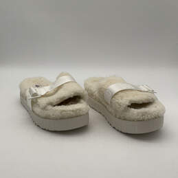 Womens Fluffita 1113475 White Sheepskin Slip-On Slide Slippers Size 9 alternative image