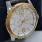 Guess Vintage Design Gold tone Bezel 43mm Case Chronograph Leather Band Mens Quartz Watch image number 4