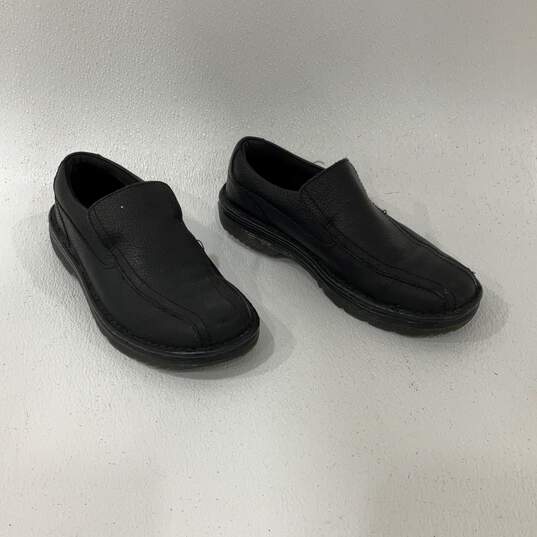 Mens Norfolk Black Leather Round Toe Slip On Industrial Loafer Shoes Size 9 image number 1