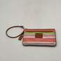 Coach Womens Multicolor Striped Charm Outer Pocket Zipper Wristlet Wallet image number 1