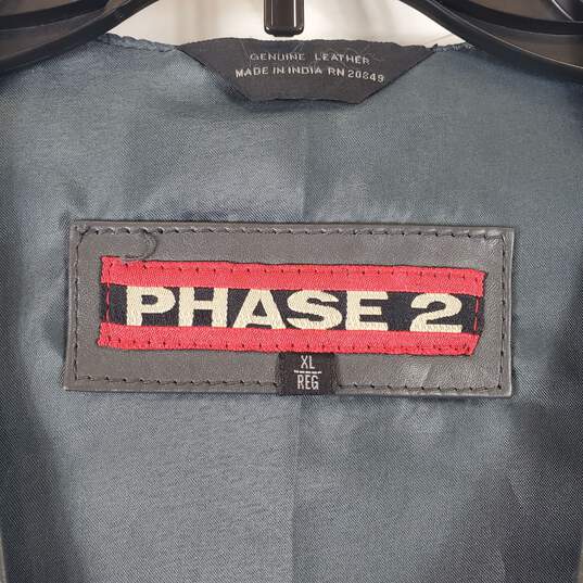Phase 2 Men's Blue Leather Vest SZ XL image number 4