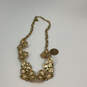 Designer J. Crew Gold-Tone Link Chain Clear Rhinestone Statement Necklace image number 3