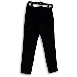Womens Black Flat Front Skinny Leg Side Zip Formal Dress Pants Size 0 alternative image