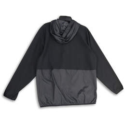 NWT Mens Black Long Sleeve Hooded Full-Zip Windbreaker Jacket Size XL alternative image