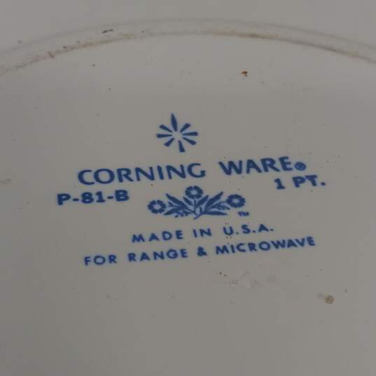 Pair of Corning Ware White Ceramic with Blue Floral Design Roasting Dishes image number 4