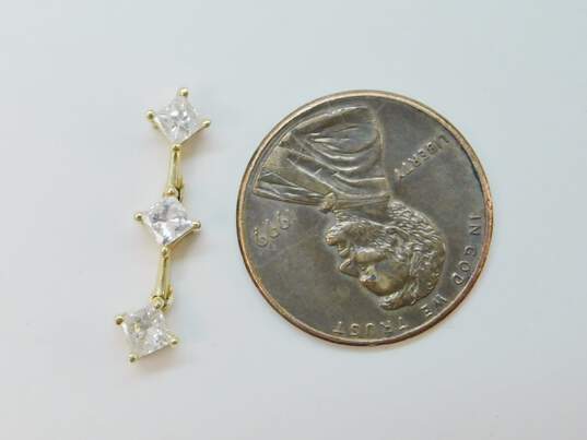 14K Yellow Gold 0.44 CTTW Princess Cut Diamond Graduated Pendant 0.9g image number 3