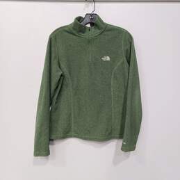 The North Face Women's Green Fleece 1/4 Zip Mock Neck Pullover Size M