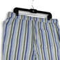 NWT Womens Multicolor Striped Flat Front Drawstring Cropped Pants Size L image number 3