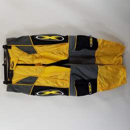 Xtreme Men Yellow Color Block Moto Cross Pants 36
