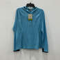 NWT Womens Blue Long Sleeve Quarter Zip Hooded Pullover T-Shirt Size XL image number 1