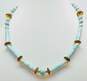 VNTG MCM Silvertone Chunky Faux Turquoise Glass Costume Jewelry image number 2