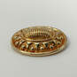 Designer Swarovski Gold-Tone Vintage Retro Signed Seed Pearl Oval Brooch image number 1