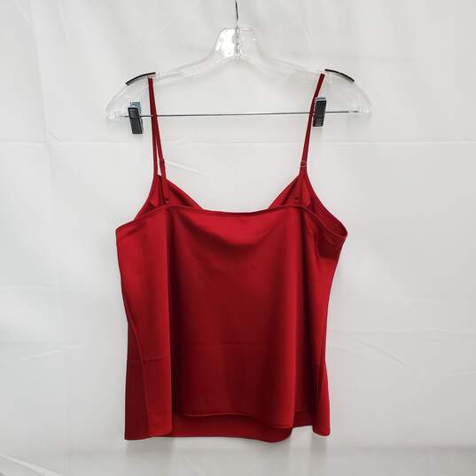 NWT J. Crew WM's 100% Polyester Red Draped Satin Top Size M image number 2