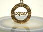 Vintage 13K Gold Etched Expo 67 Personalized Open Circle Pendant Charm 1.8g image number 6