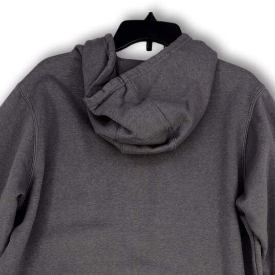 Mens Gray Drawstring Long Sleeve Kangaroo Pocket Pullover Hoodie Size L image number 4