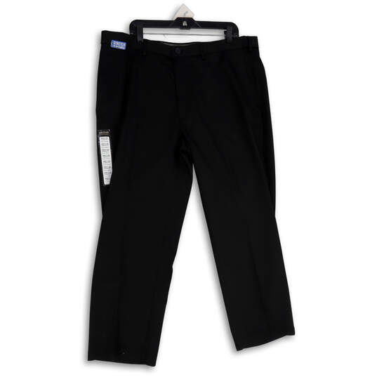 NWT Mens Black Stretch Flat Front Classic Fit Khaki Pants Size 40x29 image number 1