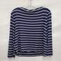 St. John WM's Blue & White Stripe Long Sleeve Blouse Size M image number 2