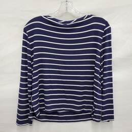 St. John WM's Blue & White Stripe Long Sleeve Blouse Size M alternative image