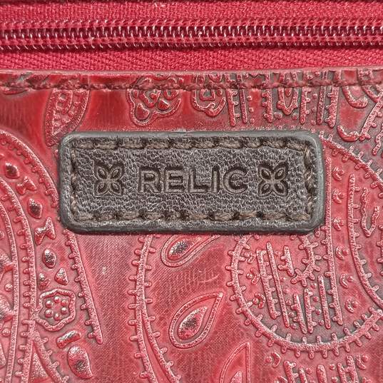 Relic Unisex Red Embossed Faux Leather Tri-Fold Wallet image number 5