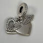Designer Pandora S925 ALE Sterling Silver Heart & Angel Wings Beaded Charm image number 4