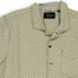 Mens Khaki Printed Short Sleeve Collared Casual Button Up Shirt Size Large image number 3