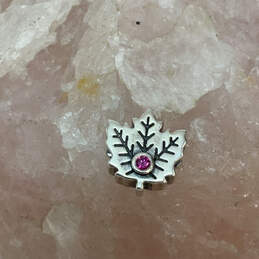 Designer Pandora S925 ALE Sterling Silver Maple Leaf Crystal Beaded Charm