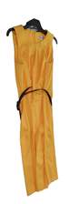 Womens Yellow Sleeveless Round Neck Knee Length Sheath Dress Size 12 image number 3