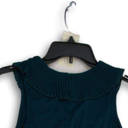 NWT Chaps Womens Green Ruffle Sleeveless V-Neck Pullover Blouse Top Size SP image number 4