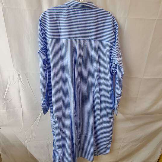 Universal Standard Blue & White Striped Button Up Shirt Dress Size M image number 2