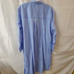 Universal Standard Blue & White Striped Button Up Shirt Dress Size M alternative image