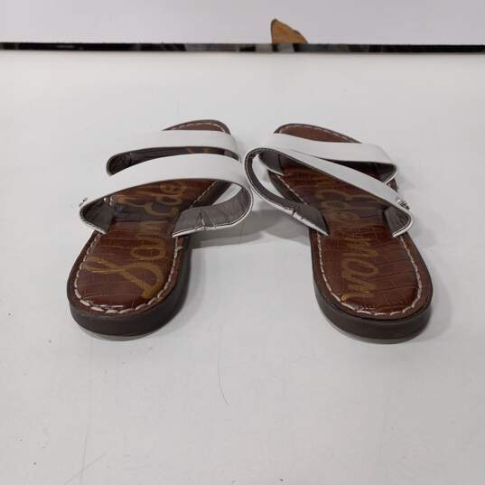 Sam Edelman White And Brown Slide Sandals Size 6 image number 2