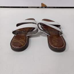 Sam Edelman White And Brown Slide Sandals Size 6 alternative image