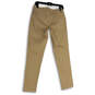 Womens Tan Flat Front Pockets Stretch Straight Leg Chino Pants Size 4 image number 2