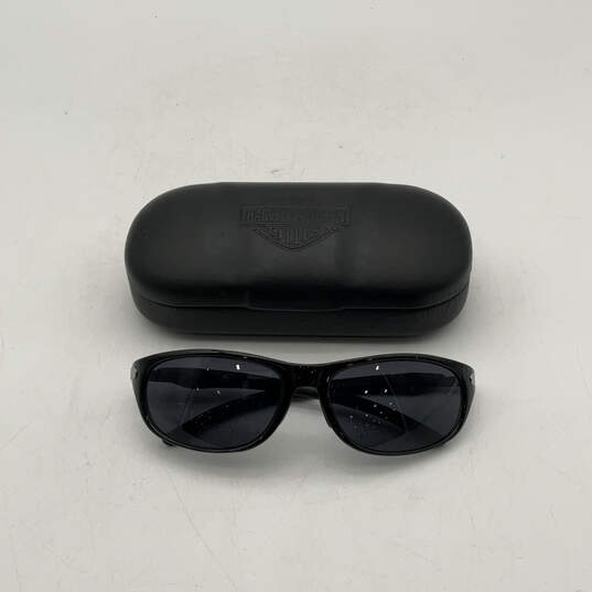 Mens HDS 335 Black Polarized Lens Full-Rim Wrap Sunglasses With Case image number 1