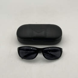Mens HDS 335 Black Polarized Lens Full-Rim Wrap Sunglasses With Case