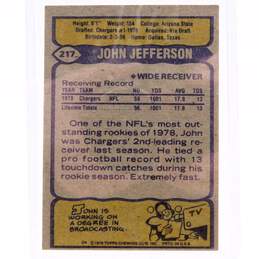 1976 John Jefferson Topps Rookie San Diego Chargers alternative image