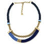 Designer Stella & Dot Multicolor Marine Collar Seed Beaded Chain Necklace image number 2