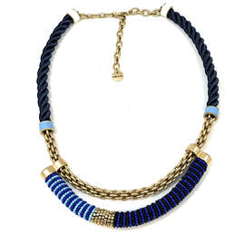 Designer Stella & Dot Multicolor Marine Collar Seed Beaded Chain Necklace alternative image