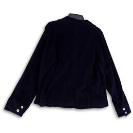 NWT Womens Blue Velvet Pockets Single Breasted Three Button Blazer Size 18 alternative image