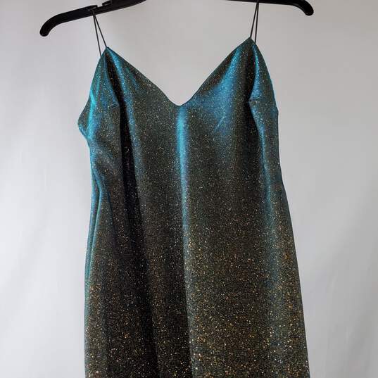 Q Women's Black/Blue Holographic Mini Dress SZ XS image number 2