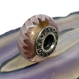 Designer Pandora 925 ALE Sterling Silver Zig Zag Pink Glass Beaded Charm alternative image