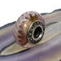 Designer Pandora 925 ALE Sterling Silver Zig Zag Pink Glass Beaded Charm image number 2