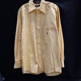 Nautica Men's Yellow Button-Up Dress Shirt Size M