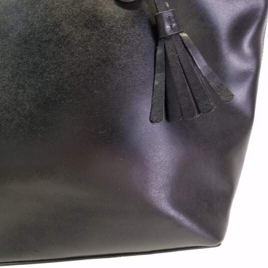 Kate Spade Emilia Large Tassel Black Leather Tote Bag Handbag image number 8