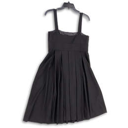 Womens Black Square Neck Pleated Front Knee Length Fit & Flare Dress Size 6 alternative image