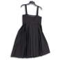 Womens Black Square Neck Pleated Front Knee Length Fit & Flare Dress Size 6 image number 2