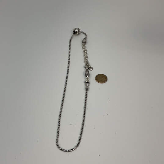 Designer Brighton Silver-Tone Wheat Chain Rhinestone Beaded Charm Necklace image number 2