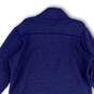 Mens Blue Mock Neck Long Sleeve Quarter Zip Stretch Pullover Jacket Size L image number 4